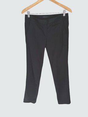 Theory Black Concordia/Soho Slim Fit Womens Trousers Size 8 Lightweight Stretch